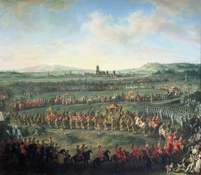 La entrada del emperador Francisco I (1708-65) en Frankfurt, acompañado por José II (1741-90)